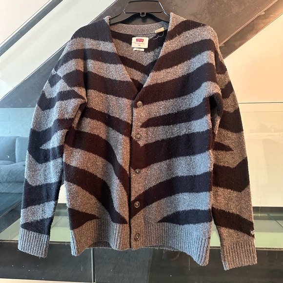Levi's Other - Levi's Men's Cardigan Sweater - Black and Gray Stripes